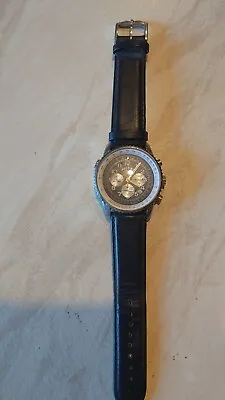 Rotary GB03351 Chronospeed Chronograph Black Leather Strap Wristwatch For Men • £25