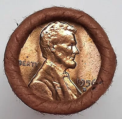 1956-D Wheat Cent Roll-- Original Bank Wrapped--OBW! • $23.50