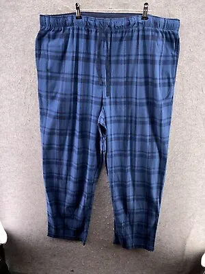 Nautica Sleepwear Lounge Pants Mens 2XL Blue Check Fleece Bottoms Cosy XXL NWOT • £11.99