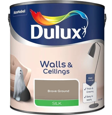 £15.95 • Buy Dulux Walls & Ceilings Silk Emulsion Paint - BRAVE GROUND - 2.5L BROWN BEIGE