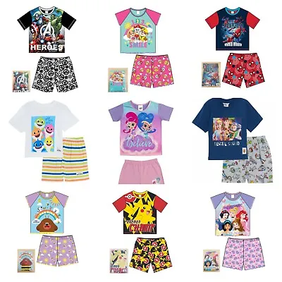 £8.50 • Buy Shortie Pyjamas Set Disney Boys Girls Kids Toddler Children Short Pjs Nightwear