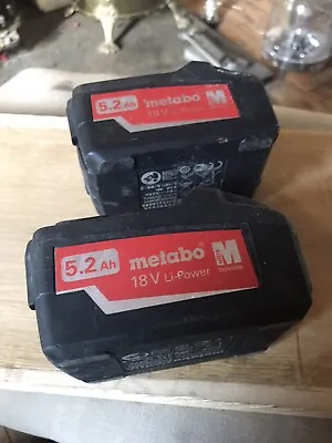 £89.95 • Buy Metabo 18V 5.2Ah Li-Ion Battery (625028000) X 2