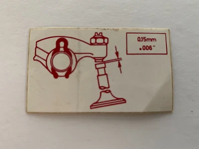 $10 • Buy Porsch 914 Vw 411 Bus Valve Adjustment Sticker For Concours Perfection