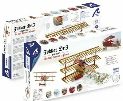 Artesania Latina Fokker Dr.I Red Baron 1:16 Metal & Wood Model Plane Kit 20350 • $234.99