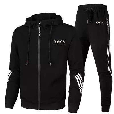 Mensboss Sets Sportswear Jogging Suit Casual Tracksuit Gym Sweat Suit Sportswear • £6.20