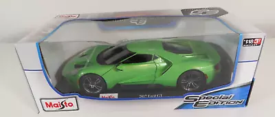 Maisto Special Edition 1:18 Scale 2017 Ford GT Diecast Car Model | Green | *READ • $24.95