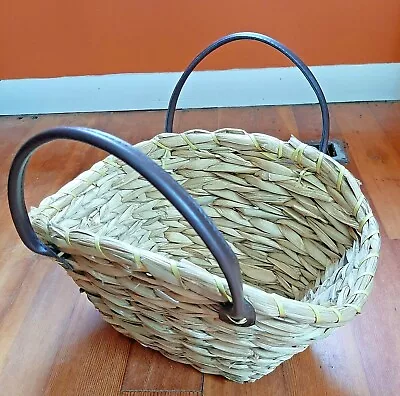 Woven Basket With Handles Picnic Storage Garden Vegetable Berry Picking • $15