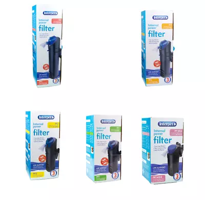 Interpet PF Internal Power Filters Aquarium Fish Tank Filtration PF Mini 1 2 3 4 • £26.99