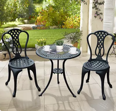 £159.90 • Buy Vintage Bistro Set Cast Aluminium Furniture Outdoor Garden Patio 2 Chairs Table