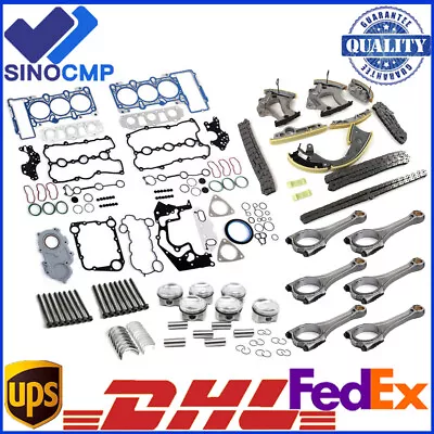 3.0T Engine Rebuild Kit & 6x Conrod - Timing Chain Kit For Audi A6 A7 A8 Q5 Q7 • $371.07