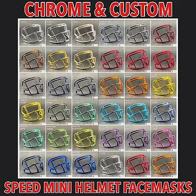 Chrome & Custom Colors Riddell Speed S2BD-SW-SP Mini Football Helmet Facemask • $17.99
