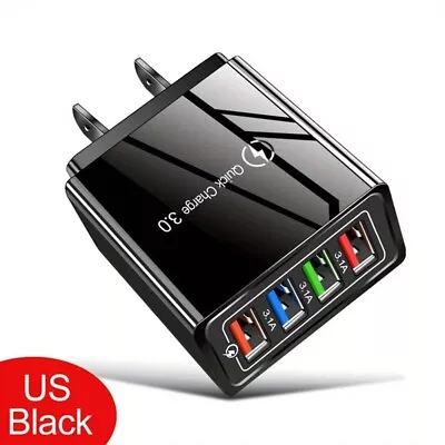 4 Multi-Port Fast Quick Charge USB Hub Mains US Plug Adapter Wall Charger Phones • $5.98