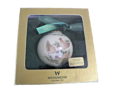 Wedgwood 3rd Day Of Christmas Three French Hens Ball Ornament With Box • $50