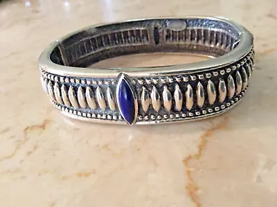 Filli  Menegatti Sterling SilverMarquise   Lapis Lazuli Cuff Bracelet   54 Grams • $145