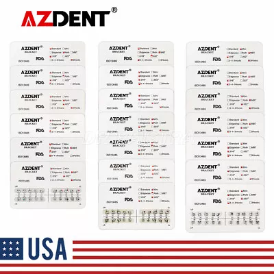 AZDENT Orthodontic Dental Brackets Braces Mini Standard Roth MBT.022/.018 Hooks • $397.43