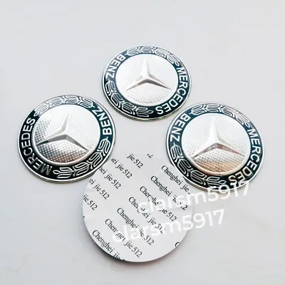 A Set Of 4 65mm Black Wreath Wheel Center Cap Stickers Decals For  Mercedes Benz • $18