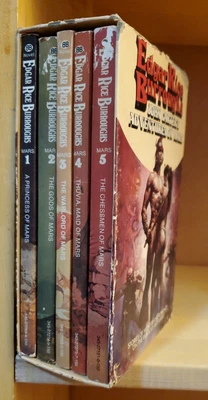 $29.99 • Buy Edgar Rice Burroughs John Carter's Adventures On Mars Box Set 5 PB Books Lot VTG