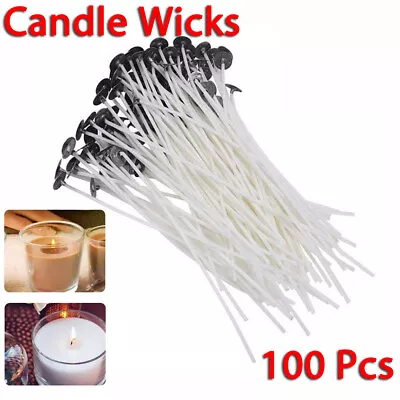 Pre Waxed Candle Wicks With Sustainers For Candle Making 150mm Craft + Holder • £24.70