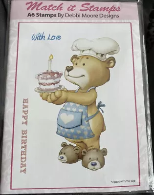£5.99 • Buy Debbi Moore A6 Match It Stamps Celebration Bears Birthday