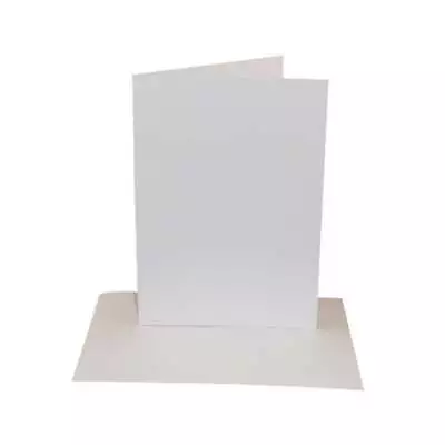 White 5 X 7  Card Blanks & Envelopes - 300gsm Card Creased For Easy Folding • £4.99