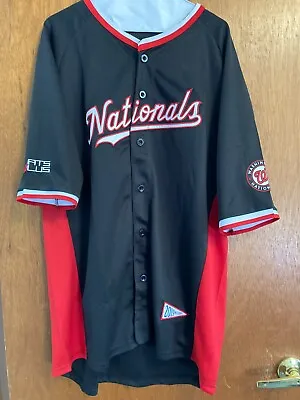 $97.53 • Buy Washington Nationals Black Nats Plus Jersey XL Brand New With 2019 World Series