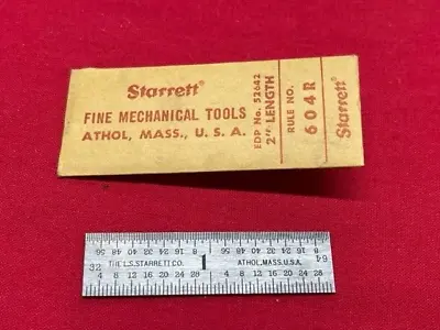 Starrett 604R-2 Spring-Tempered Steel Rules With Inch Graduations 2  Vintage! • $20
