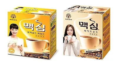 Korean Instant Coffee Mix Maxim Mocha Gold Mild 50 Sticks & White Gold 50 Sticks • $74.34