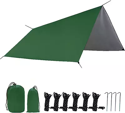 Waterproof Tent Tarp Rain Fly Cover Outdoor Camping Sun Shelter • £14.99