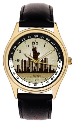 The New York Watch; Classic Nyc Manhattan Skyline Solid Brass Collectible Watch • $99.99