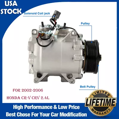 NEW AC A/C Compressor For 2002-2006 Honda CR-V CRV 2.4L CO 10663AC 38870PNB006 • $119.99