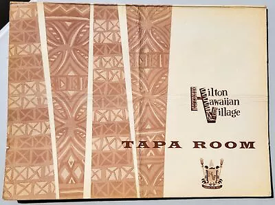 Tapa Room Hilton Hawaiian Village Resort Menu Vintage Original • $45