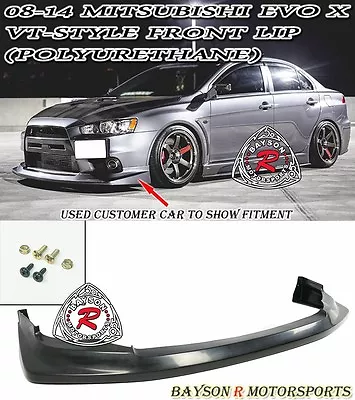 Fits 08-15 Mitsubishi EVO X 10 [EVO BUMPER ONLY] VT-Style Front Lip (Urethane) • $189.99