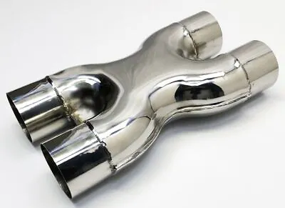 Exhaust Stamped X Pipe 2.50  Dual Inlet To 2.50  Dual Outlets High Polished 304  • $45