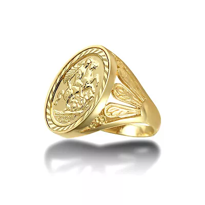 9ct Gold Jewelco London Welsh Feather St George Ring (Full Sov Size) • £621.99