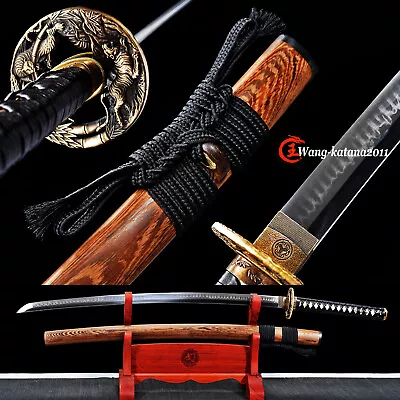 Tiger&Bamboo Clay Tempered T10 Katana Natural Rosewood Japanese Samurai Sword • $99