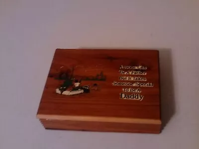 $5 • Buy Vintage Cedar Wood Jewelry Trinket Box Classic Chest, Marked Special Daddy.