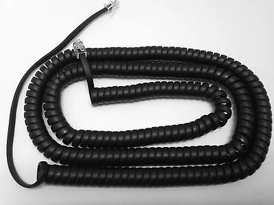 Mitel 25 Ft Long Handset Curly IP Phone Cord 5312 5324 5320 5330 5340 5360 Black • $9.99