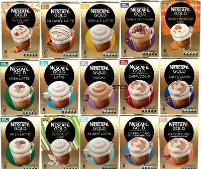 £3.50 • Buy Nescafe Gold Coffee Latte Cappuccino 8 Sachets Many Flavours SHIPS WORLDWIDE