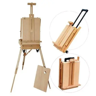 $89.79 • Buy French Easel Wooden Sketch Box Portable Folding Art Artist Painters Tripod New