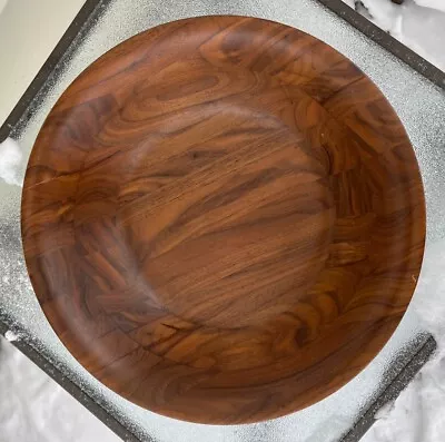 Vintage Solid Burl Walnut Turned Wood Bowl Made In Billings Missouri USA 11 1/4” • $24