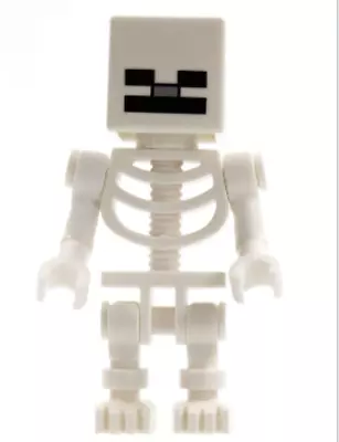 Lego Minecraft Minifigure Skeleton With Cube Skull Min011 • $3.50