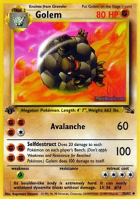 1x Golem - 36/62 - Uncommon - 1st Edition Lightly Played Pokemon G1 - Fossil - 1 • $2.78