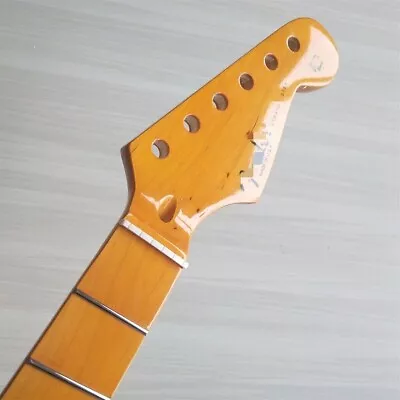 Yellow Maple ST Style Guitar Neck 22 Fret 25.5inch Maple Fretboard Parts • £69.59