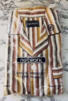 NEW NOS VTG 70’s Kmart Network Pajama Set Striped Retro Size Large 40-44 NIP • $27.50