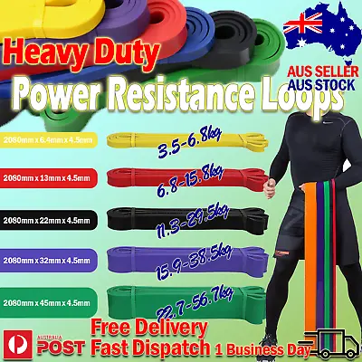 $9.95 • Buy Heavy Duty Resistance Bands Loop Set Home Gym Yoga Power Strength Belt Rope Band
