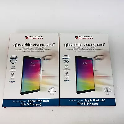 2X ZAGG Invisible Shield Glass Elite VisionGuard+ Apple IPad Mini 4th & 5th Gen • $26.98