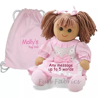 Personalised Rag Doll Baby's 1st Birthday Christening Flower Girl Baptism Gift • £25