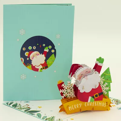 Santa Waves Hand Pop Up Card 3D Xmas Card Christmas Card 3D Pop Up Card • $11.94