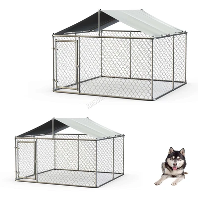 £201.99 • Buy FoxHunter Galvanized Steel Large Dog Kennel With Roof Lockable Run Cage Outdoor