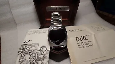 DIJIC Red LED Digital Watch Working New Old Stock Box/Paper 70's • $125